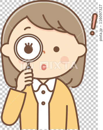 透過放大鏡看的女人 116097327