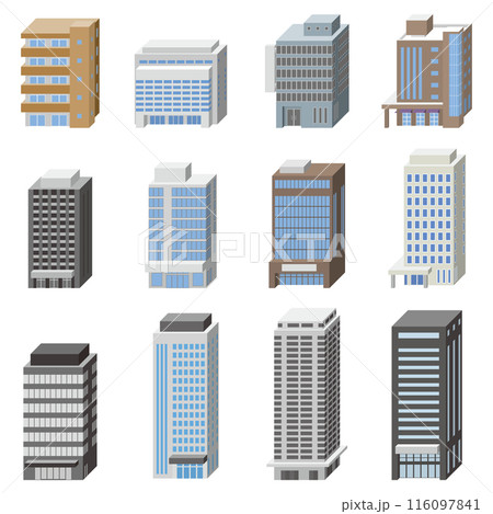 ビルの立体ベクターイラスト. 116097841