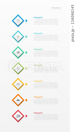 Infographic 7 options design elements for your business data. Vector Illustration. Infographic 7 options design elements for your business data. Vector Illustration. 116098145