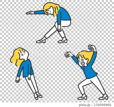 Illustration of a mentally unstable woman 116098468