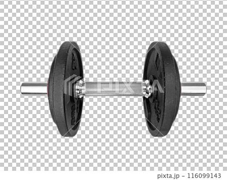 black dumbbell, transparent background 116099143