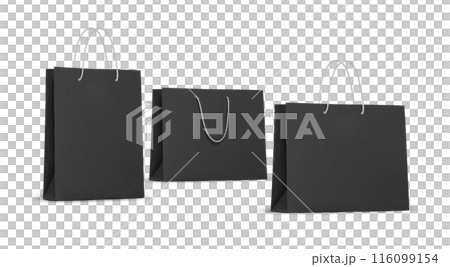 black paper bag, transparent background 116099154