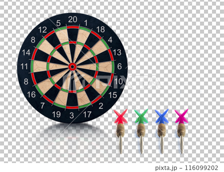 Darts with dartboard. transparent background 116099202