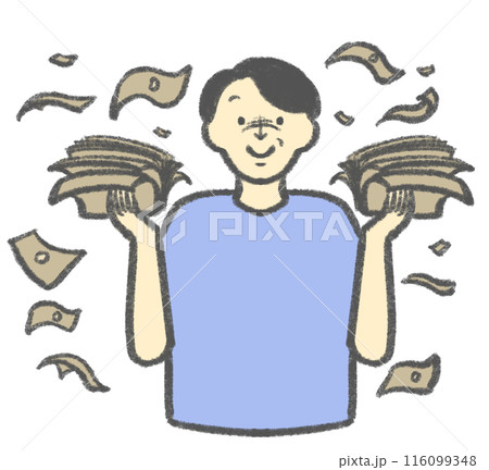 札束を持っている男性 116099348