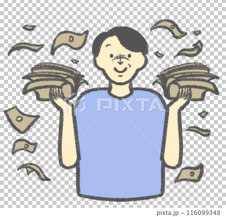 札束を持っている男性 116099348