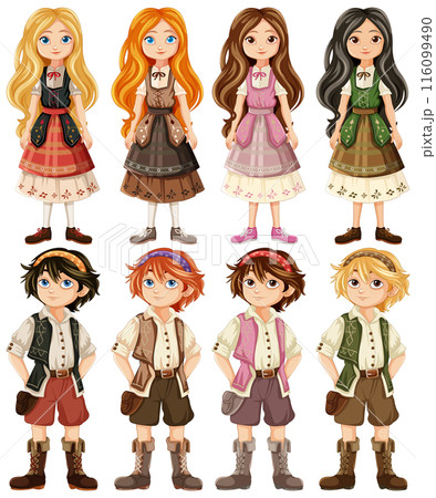 Charming Children in Traditional Attire 116099490