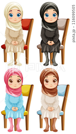 Cute Children Sitting on Chairs 116099505