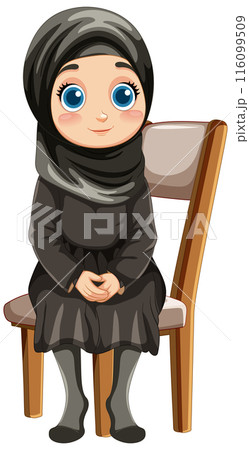 Young Girl Sitting on Chair Young Girl Sitting on Chair 116099509