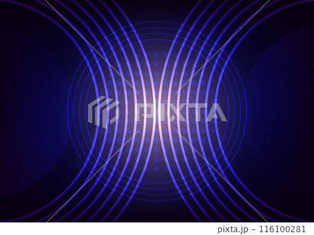 Technology blue circle center line pattern background 116100281