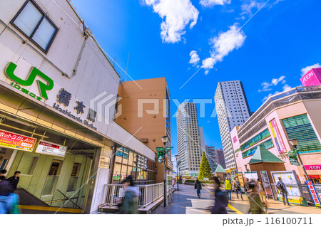 日本の相模原市都市景観　橋本駅やタワーマンションなどを望む＝21日 116100711