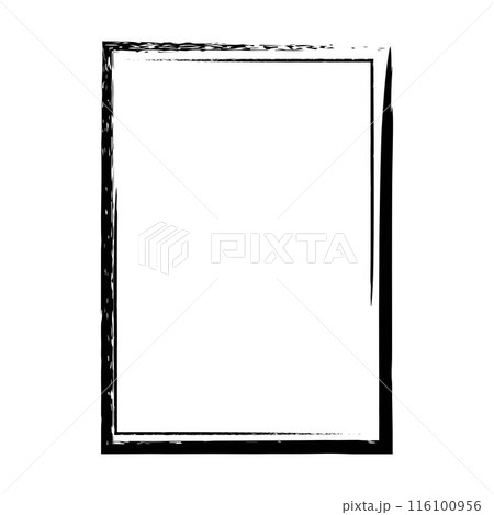 Frame border grunge texture, shape icon for decorative vintage doodle element for design in vector illustration 116100956