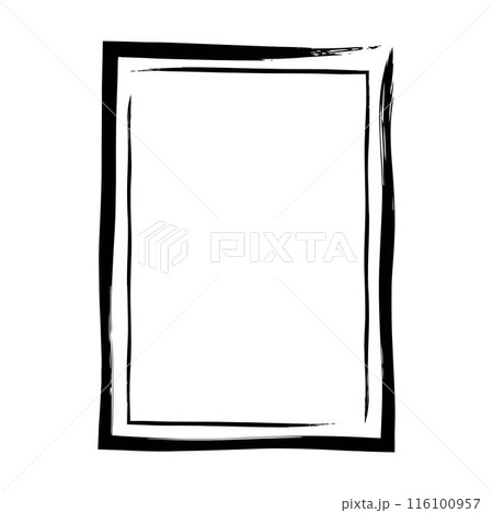 Frame border grunge texture, shape icon for decorative vintage doodle element for design in vector illustration 116100957