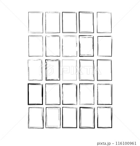 Frame border grunge texture, shape icon for decorative vintage doodle element for design in vector illustration 116100961
