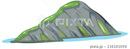 Rocky Island with Green Moss 116101059