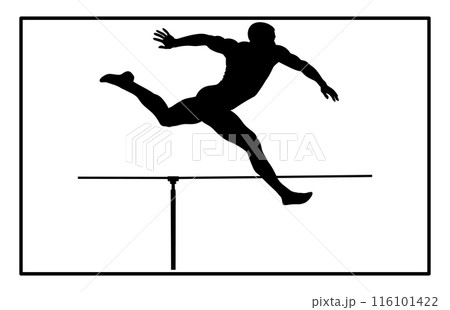 Hurdler silhouette. Hurdler Silhouette on white background Hurdler silhouette. Hurdler Silhouette on white background 116101422
