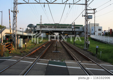 六会日大前　線路一本　踏切　 116102006