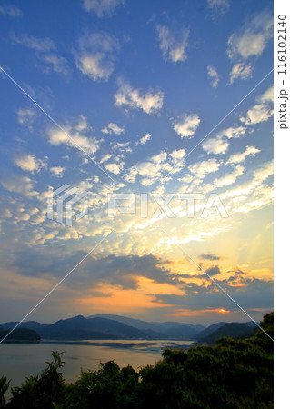 夕暮れ時の大芝島から望む三津口湾 夕暮れ時の大芝島から望む三津口湾 116102140