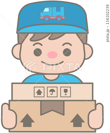 Cute delivery elements in Children Style Cartoon illustration delivery man Cute delivery elements in Children Style Cartoon illustration delivery man 116102239