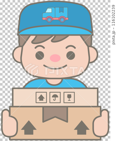 Cute delivery elements in Children Style Cartoon illustration delivery man Cute delivery elements in Children Style Cartoon illustration delivery man 116102239