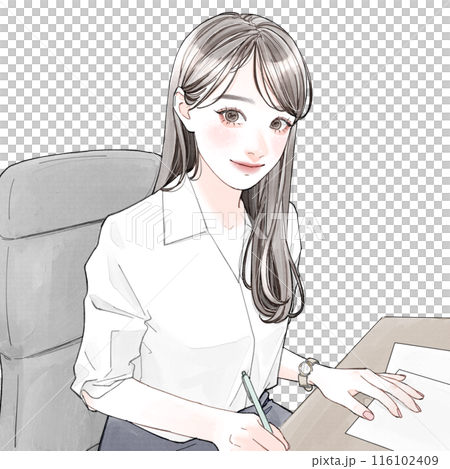 デスクワーク中の女性 116102409