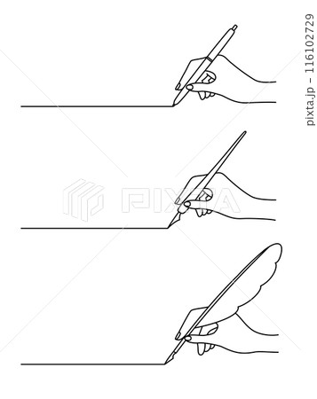 ペンを持つイラスト 下線 116102729