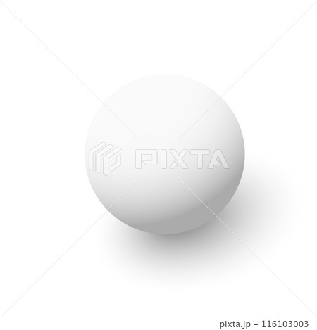 3D white sphere with subtle soft shadow. Vector 3D white sphere with subtle soft shadow. Vector 116103003