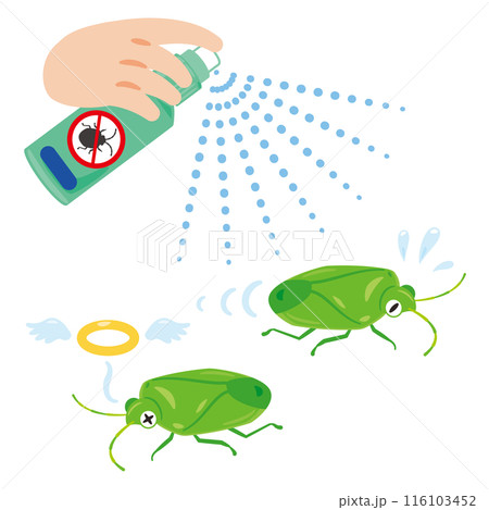 殺虫剤で駆除されるカメムシ 116103452