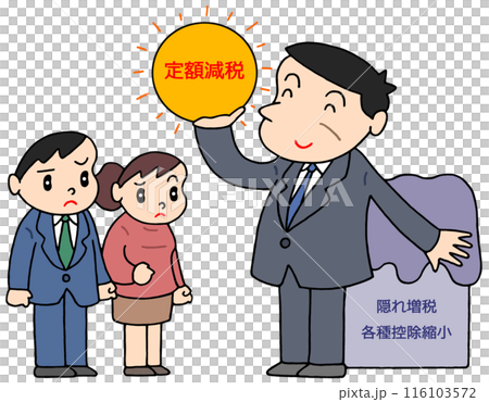 社会問題 - 定額減税・減税アピール・隠れ増税・政治不信 116103572