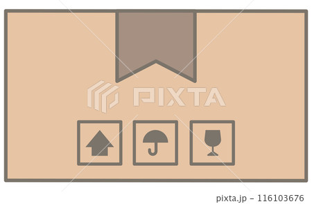 Cute delivery elements in Children Style Cartoon illustration delivery box parcel 116103676