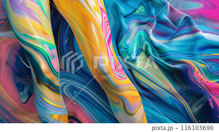 Advertisiment shot, colorful liquid style leggins as no brand mockup with colorful background 116103690