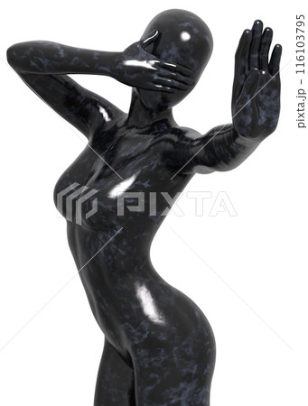 3D Faceless black marble female mannequin 3D Faceless black marble female mannequin 116103795