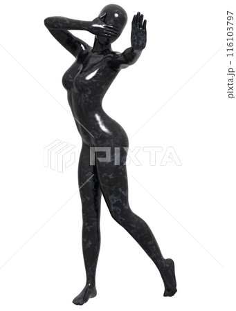 3D Faceless black marble female mannequin 3D Faceless black marble female mannequin 116103797