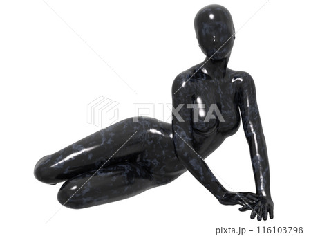 3D Faceless black marble female mannequin 3D Faceless black marble female mannequin 116103798