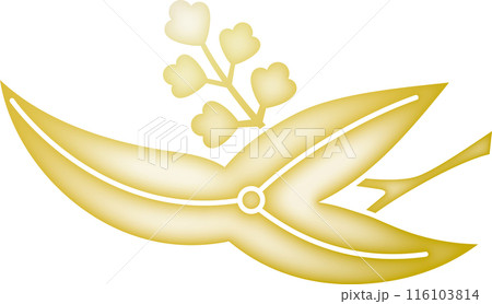 家紋　一つ花沢瀉【金色】 116103814