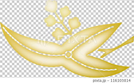 家紋　一つ花沢瀉【金色】 116103814