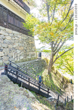 上田城跡公園　西櫓　急な階段 116103859