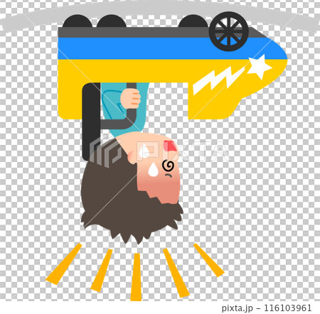 ジェットコースターで逆さまになっている男性 116103961