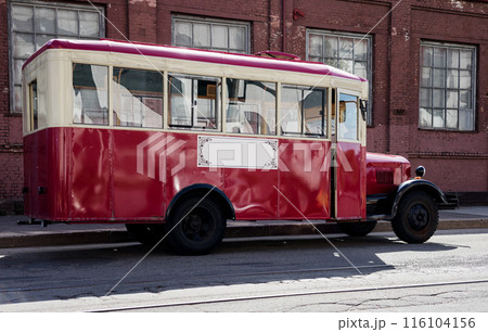 Side view Retro style bus. 116104156