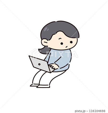 パソコン作業をする人のイラスト 116104698
