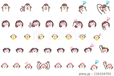 子育て世代のアイコンセットのストック素材 116104703