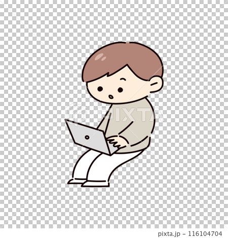 パソコン作業をする人のイラスト 116104704