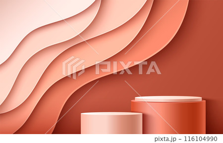 3d wave studio with display podium for product 116104990