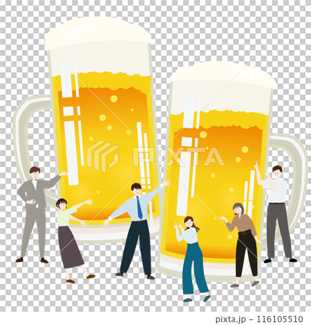 Vector illustration of a coworker drinking beer Vector illustration of a coworker drinking beer 116105510