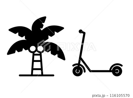 キックボード　ヤシの木　アイコン 116105570