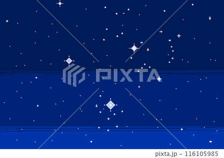 ドット絵 冬の星空 ドット絵 冬の星空 116105985