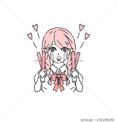 ペンライトを持ったオタクの女の子 ペンライトを持ったオタクの女の子 116106248