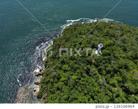 宮城　七ヶ浜　花淵灯台（ドローン空撮） 116106964