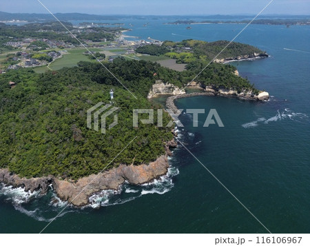 宮城　七ヶ浜　花淵灯台（ドローン空撮） 116106967