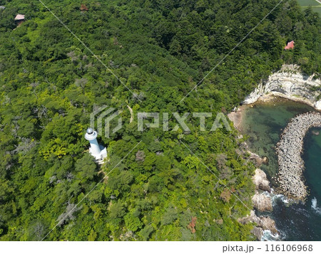 宮城 七ヶ浜 花淵灯台(ドローン空撮) 宮城 七ヶ浜 花淵灯台(ドローン空撮) 116106968
