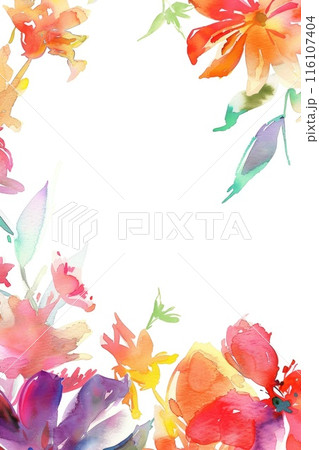Vibrant Watercolor Floral Background for Creative Design 116107404